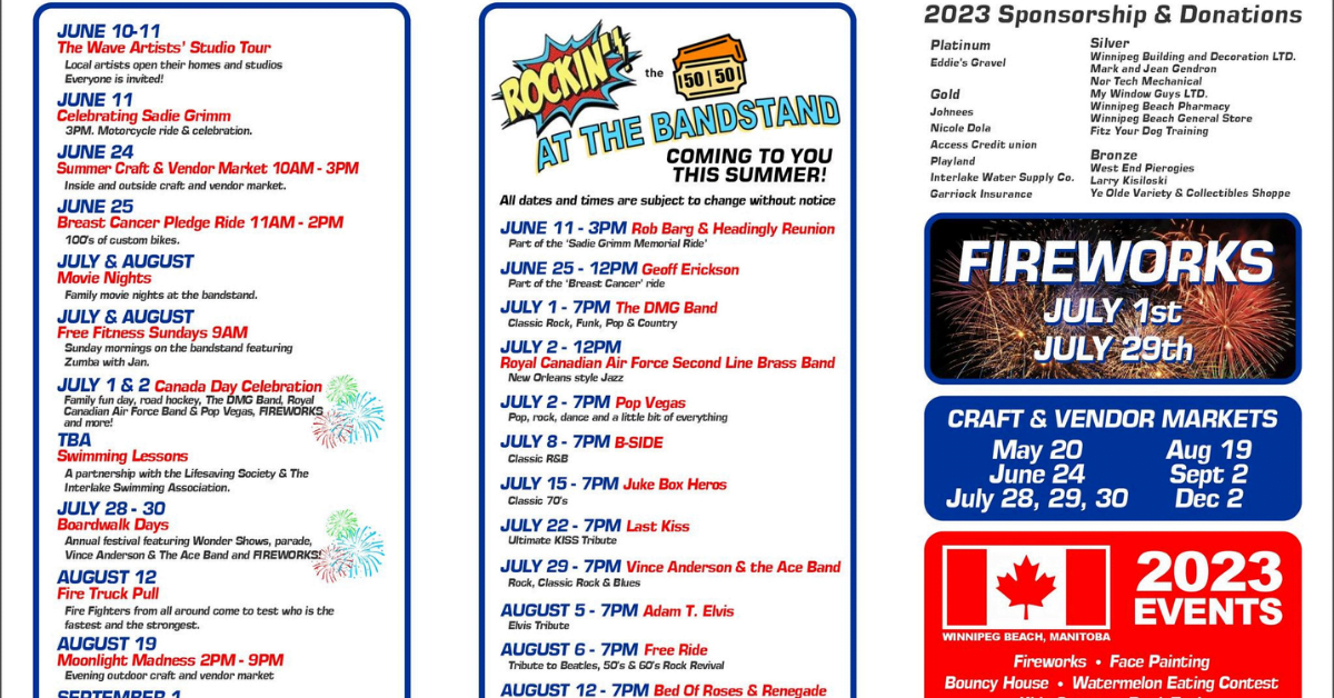 Winnipeg Beach Events Schedule 2023 Facebookwpgforfree