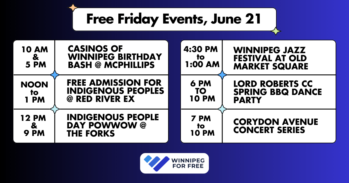 Free Friday Events in Winnipeg June 14, 2024