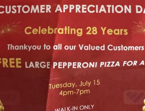 Flying Pizza on Edison Avenue Turns 28! Free Large Pepperoni Pizza for Customer Appreciation Day!